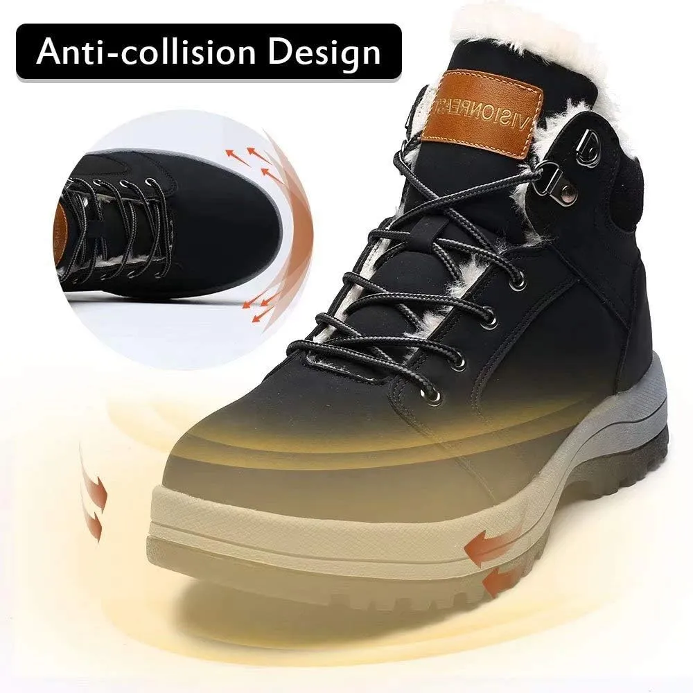 visionreast Men Womens Winter Snow Boots Insulated Outdoor Hiking Shoes Fur Lined Warm Boots