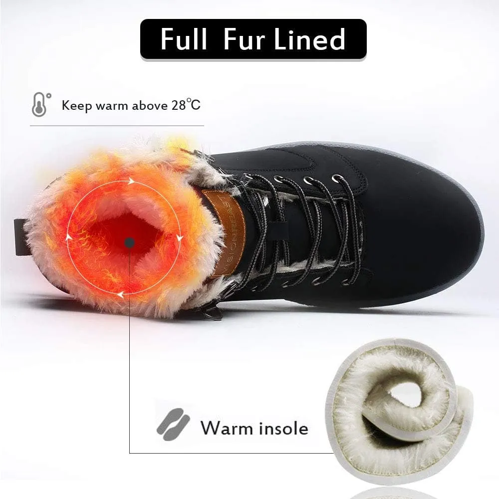 visionreast Men Womens Winter Snow Boots Insulated Outdoor Hiking Shoes Fur Lined Warm Boots