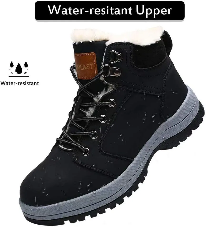 visionreast Men Womens Winter Snow Boots Insulated Outdoor Hiking Shoes Fur Lined Warm Boots
