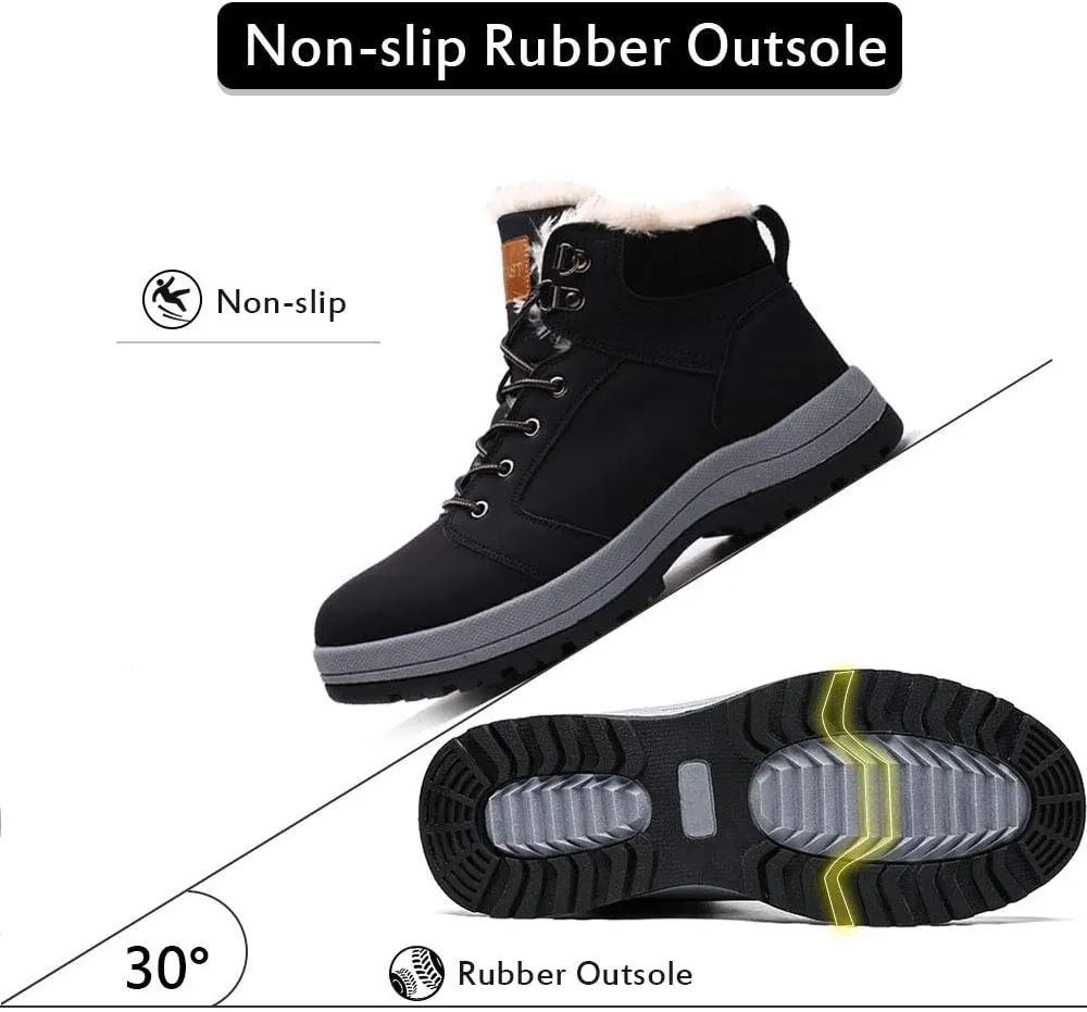 visionreast Men Womens Winter Snow Boots Insulated Outdoor Hiking Shoes Fur Lined Warm Boots
