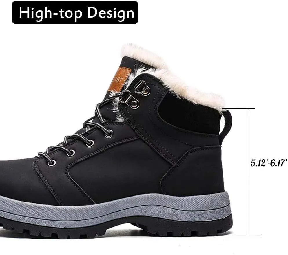 visionreast Men Womens Winter Snow Boots Insulated Outdoor Hiking Shoes Fur Lined Warm Boots