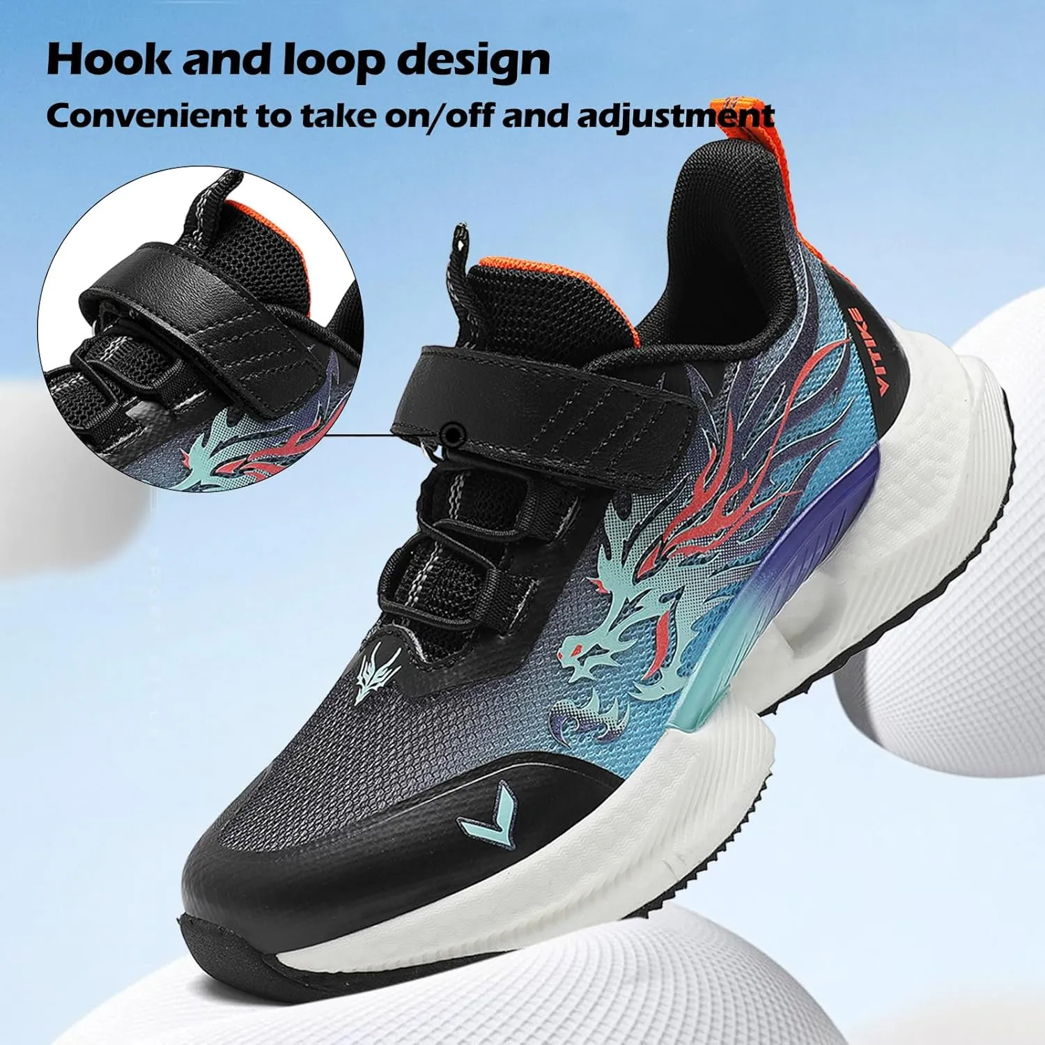 VITUOFLY Boys Sneakers Kids Running Shoes Girls Mesh Fitness Shoe Indoor Training Sneaker Lightweight Outdoor Sports Athletic Tennis Shoes for Little Kid/Big Kid