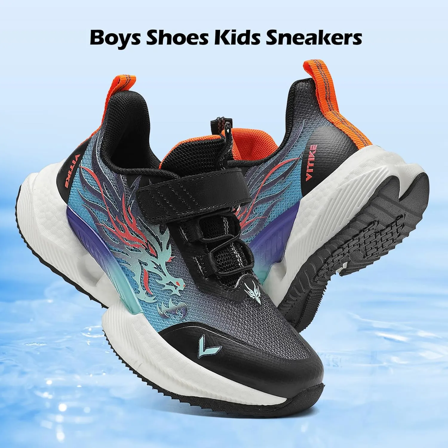 VITUOFLY Boys Sneakers Kids Running Shoes Girls Mesh Fitness Shoe Indoor Training Sneaker Lightweight Outdoor Sports Athletic Tennis Shoes for Little Kid/Big Kid