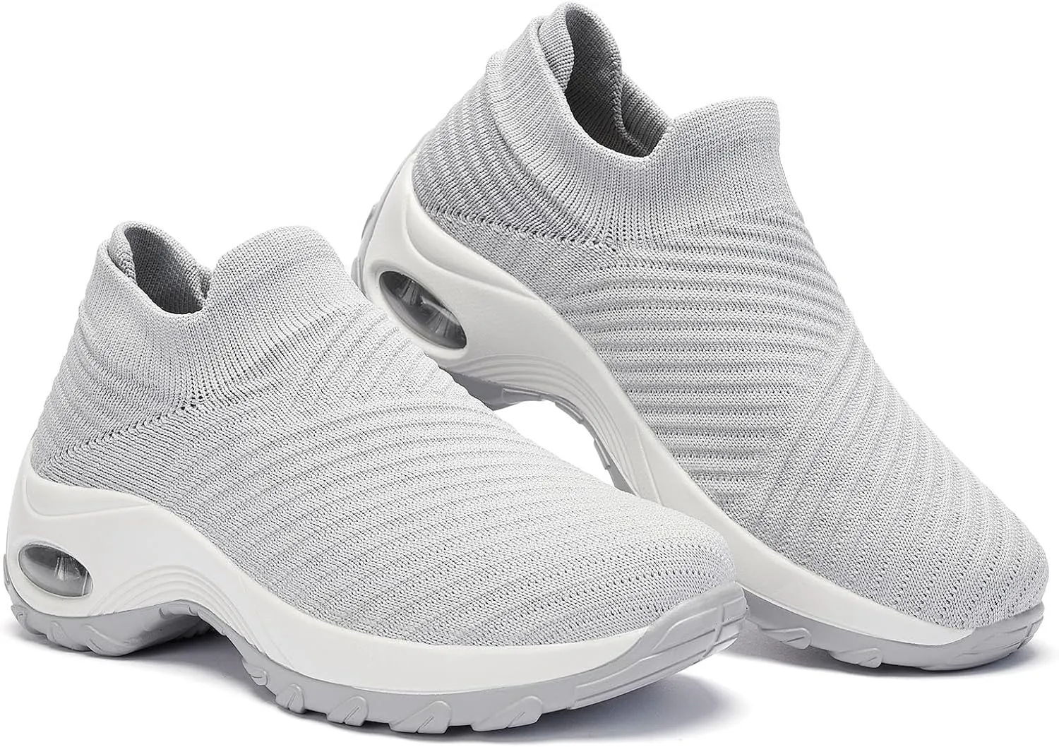Walking Shoes Women Slip On Sock Sneakers Mesh Non Slip Shoes Air Cushion Platform Loafers