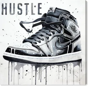 Watercolor Drip Sneaker Modern Sneaker Art Prints Canvas Wall Art by Notoriart, Gallery Wrapped, 12"x12"