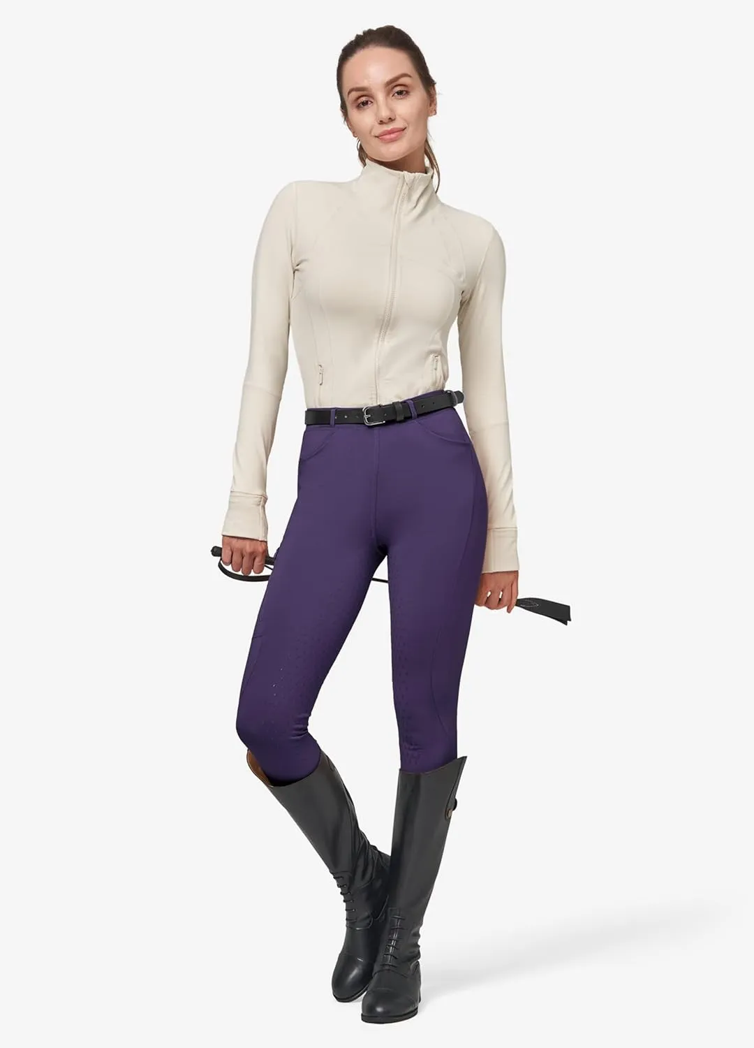 Willit Women's Fleece Riding Breeches Winter Horse Riding Pants Tights Equestrian Thermal Schooling Tights