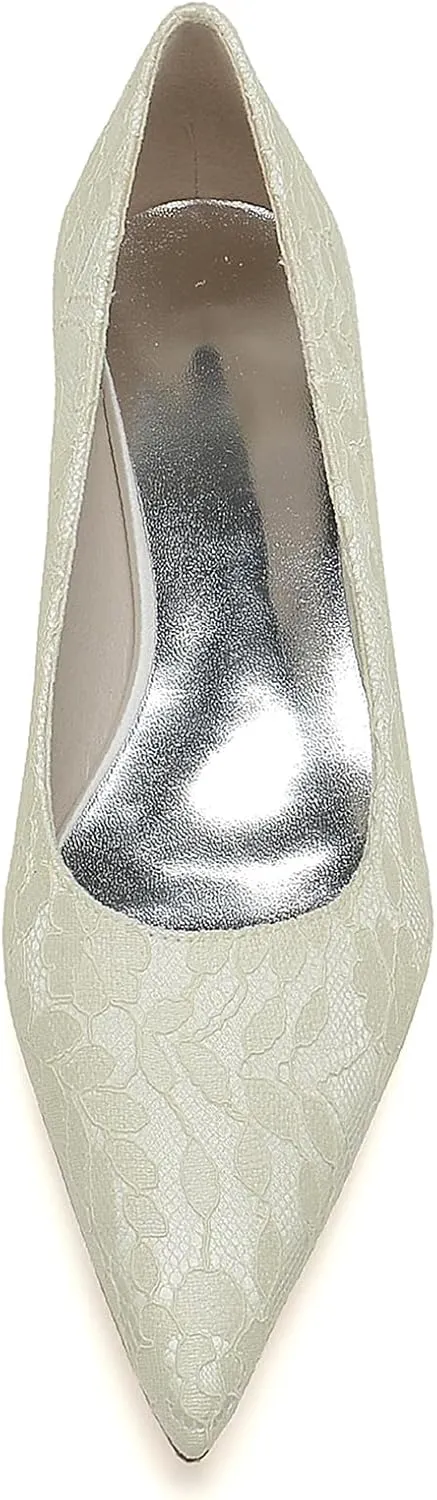 Women Ballet Flats Prom Evening Bridal Party Dress Shoes Lace Flat Wedding Shoes Pointed Toe Slip on