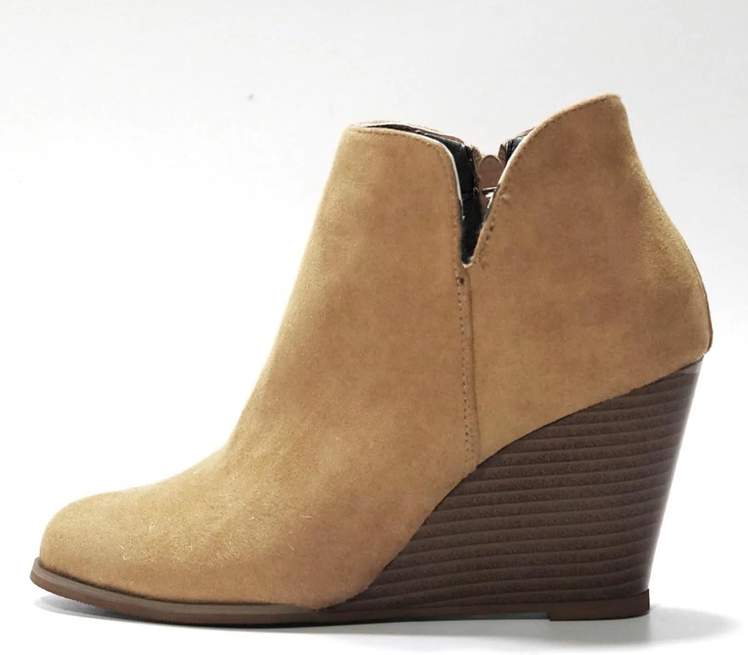 Womens Ankle Boots,Ankle Boots for Women Platform Wedge Heel Pointed Toe Side Zipper Boots Casual Dressy Shoes