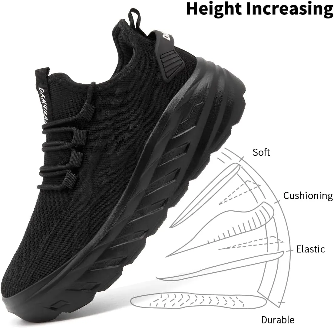 Womens Casual Walking Thick Sole Slip On Shoes Elevator Height Increase Sneaker for Women Comfort Breathable Fashion