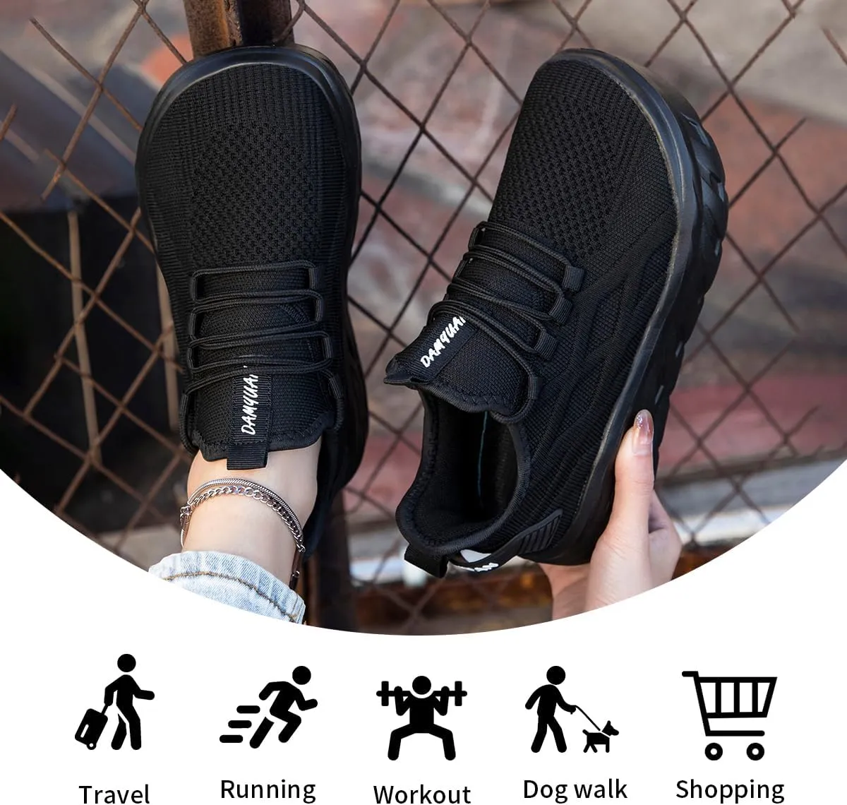 Womens Casual Walking Thick Sole Slip On Shoes Elevator Height Increase Sneaker for Women Comfort Breathable Fashion
