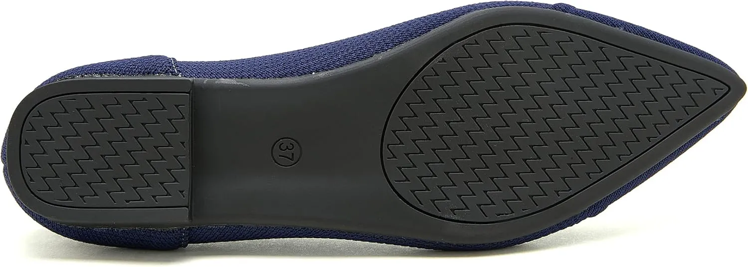 Women's Flats Shoes Knit Pointed Toe Ballet Flats Comfortable Dressy Washable Ballerina Flat
