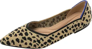 Women's Flats Shoes Pointed Toe Knit Ballet Comfortable Dressy Slip On Flat Classic Ballet Office Work Shoes