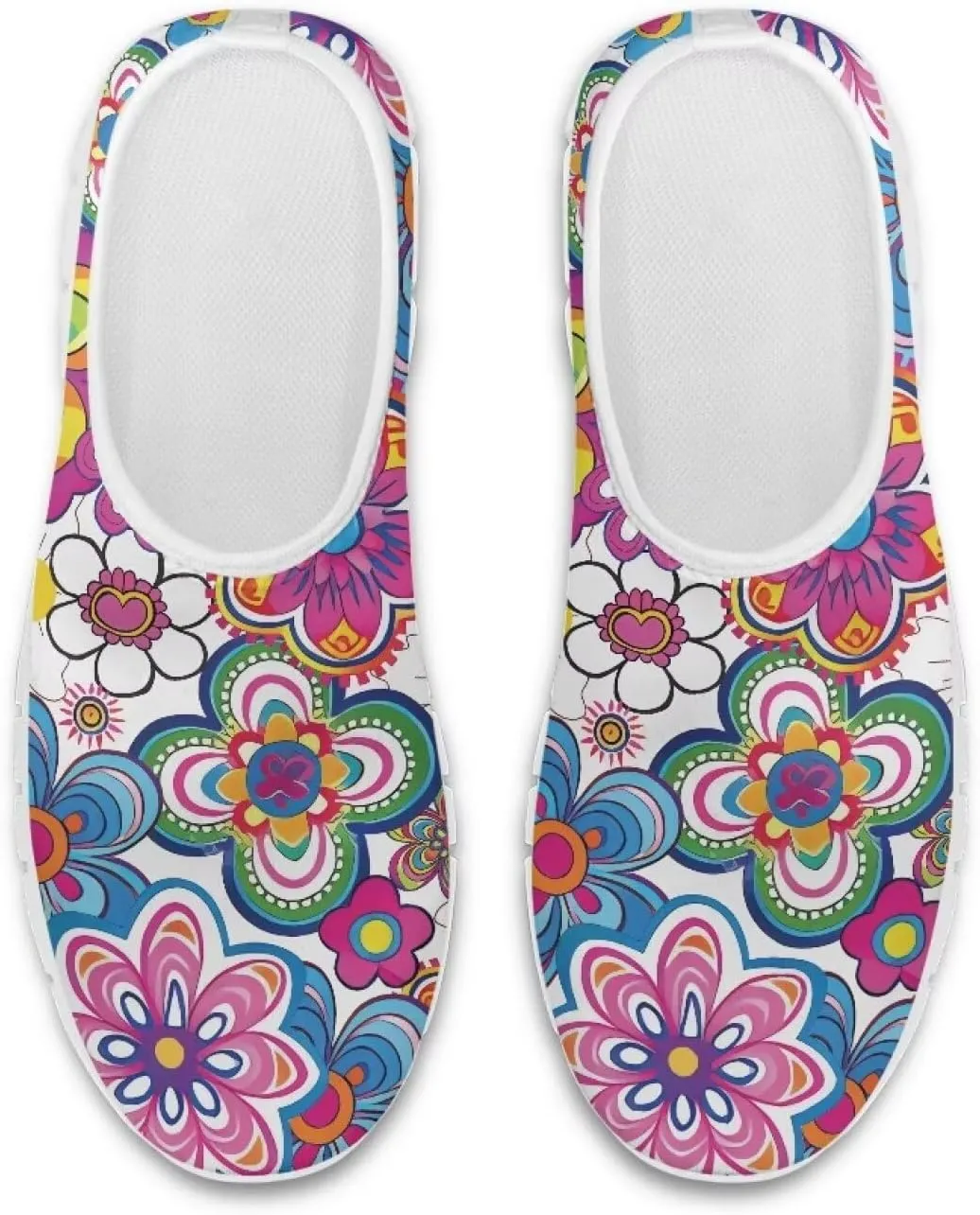 Women's Floral Print Sneaker Casual Low-Top Comfortable Outdoor Shoes Breathable Slip On Anti-Skid Tennis Sneaker for Ladies US 5.5-11.5