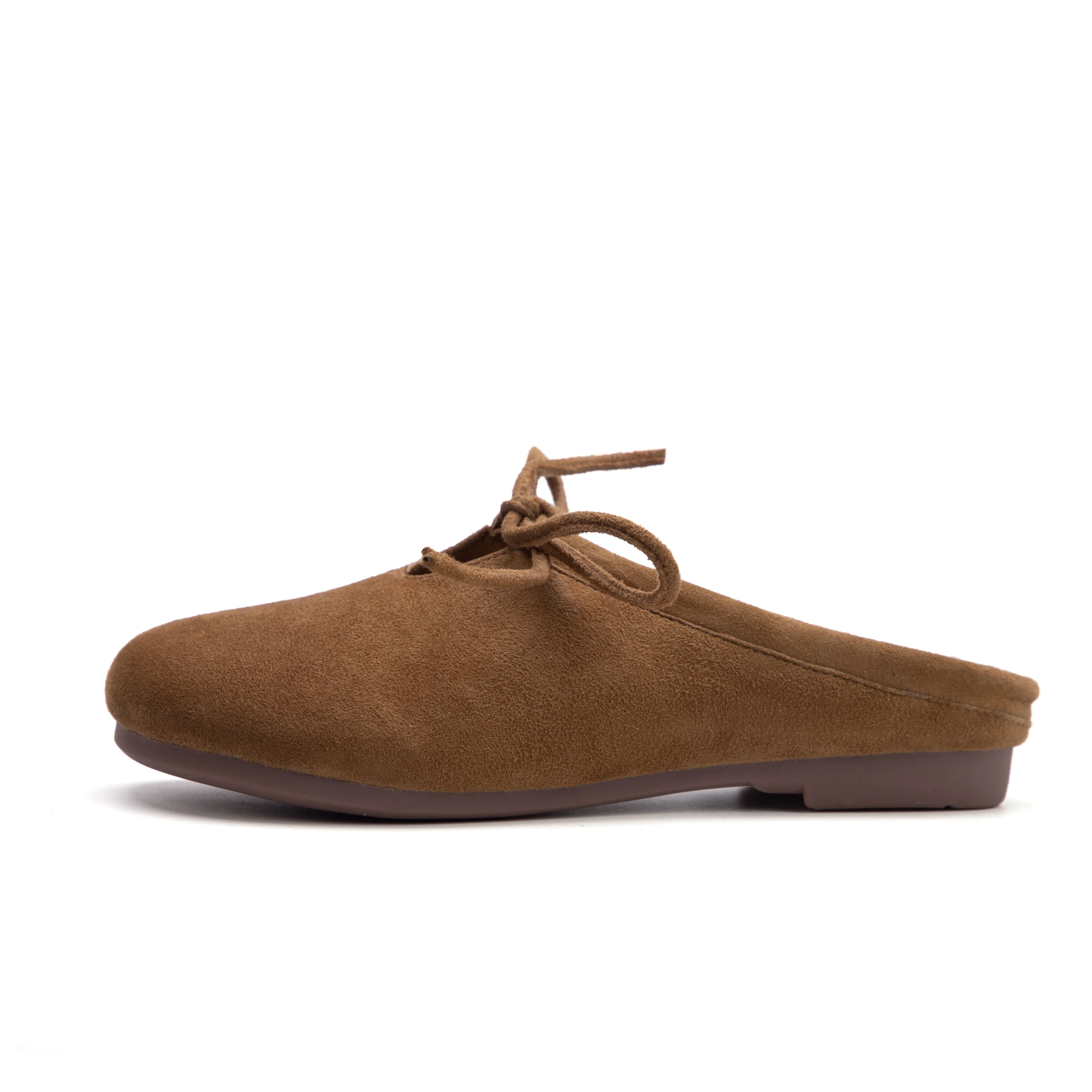Women's Handmade Leather Comfort Lace-Up Mule Shoes