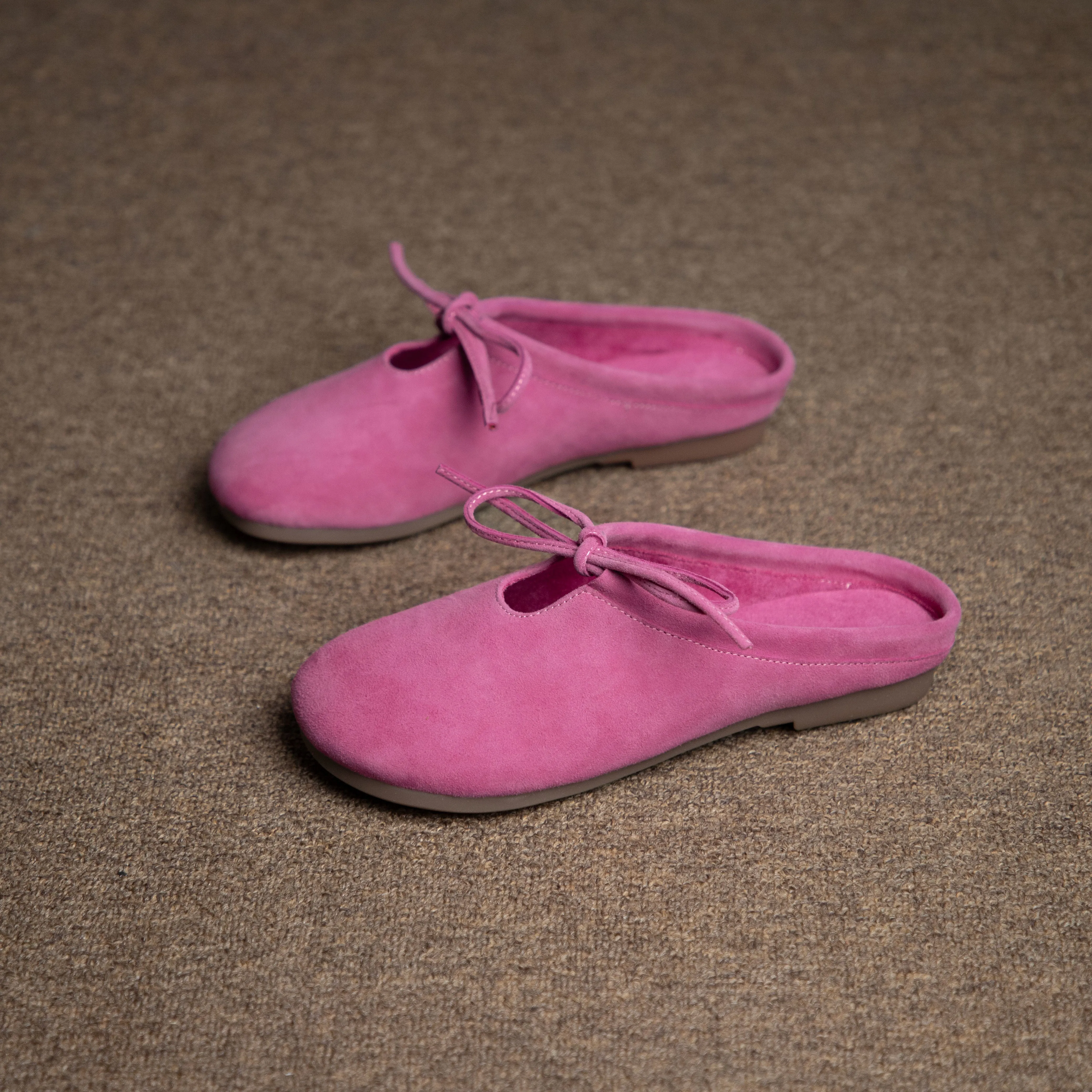 Women's Handmade Leather Comfort Lace-Up Mule Shoes