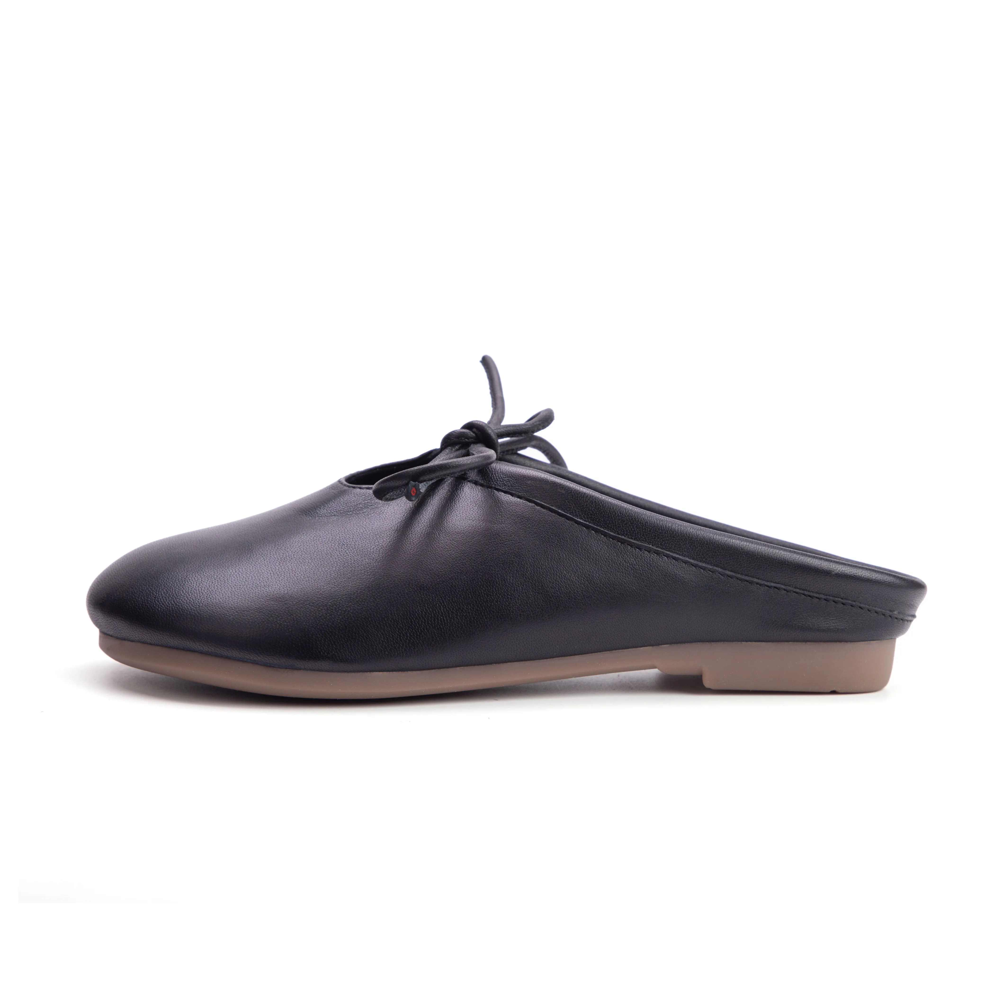 Women's Handmade Leather Comfort Lace-Up Mule Shoes