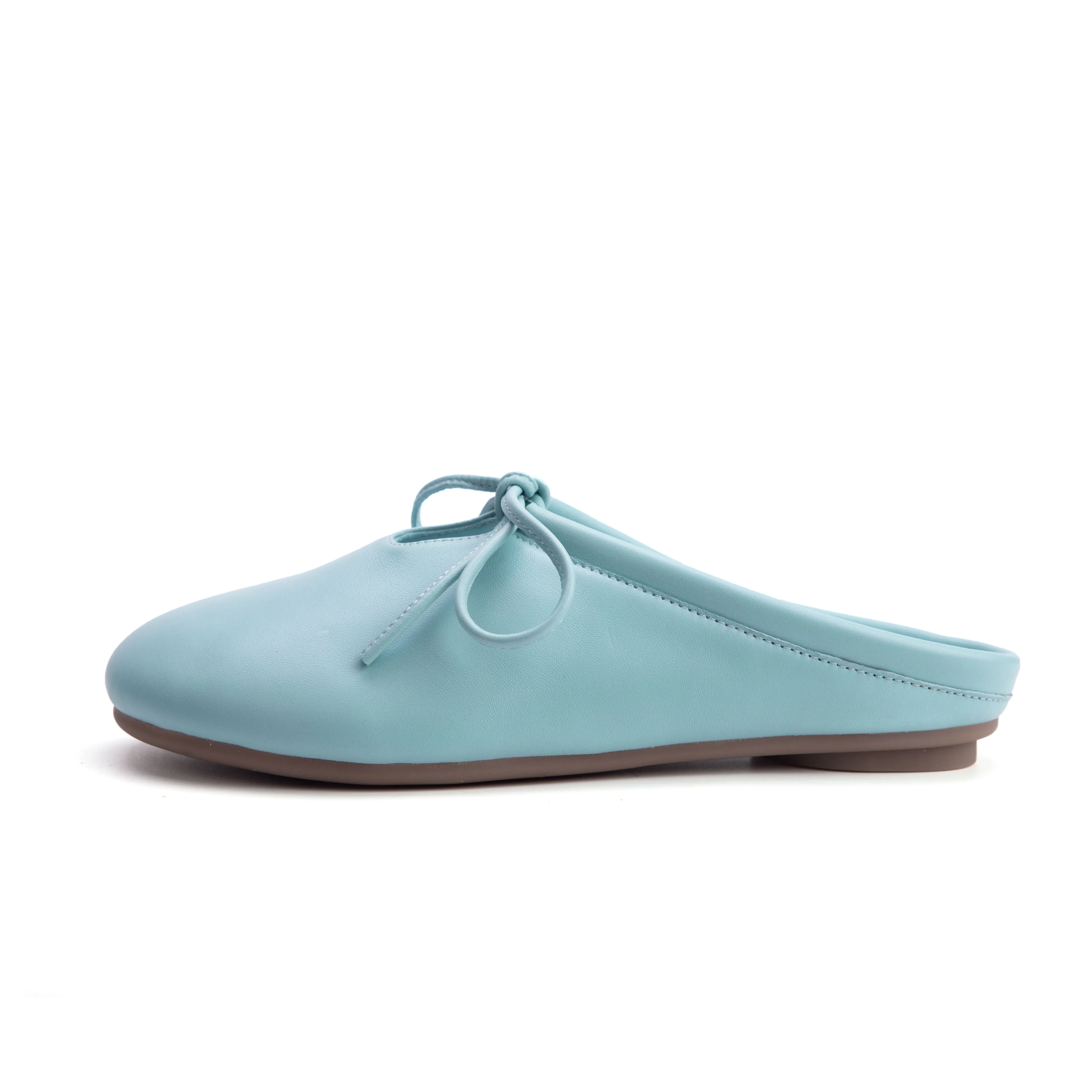 Women's Handmade Leather Comfort Lace-Up Mule Shoes