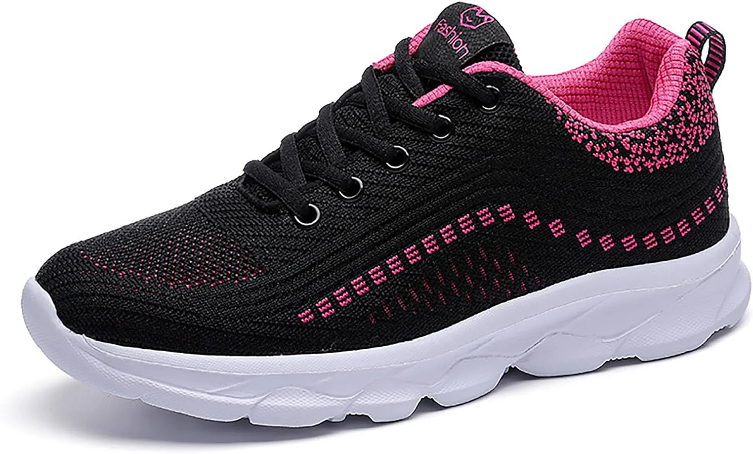 Women'S Knitted Mesh Orthopedic Lace-Up Platform Sneakers Slip-On Comfort Breathable Arch Support Walking Shoes Casual Lightweight Non-Slip Soft Sole Toning Rocker Shoes