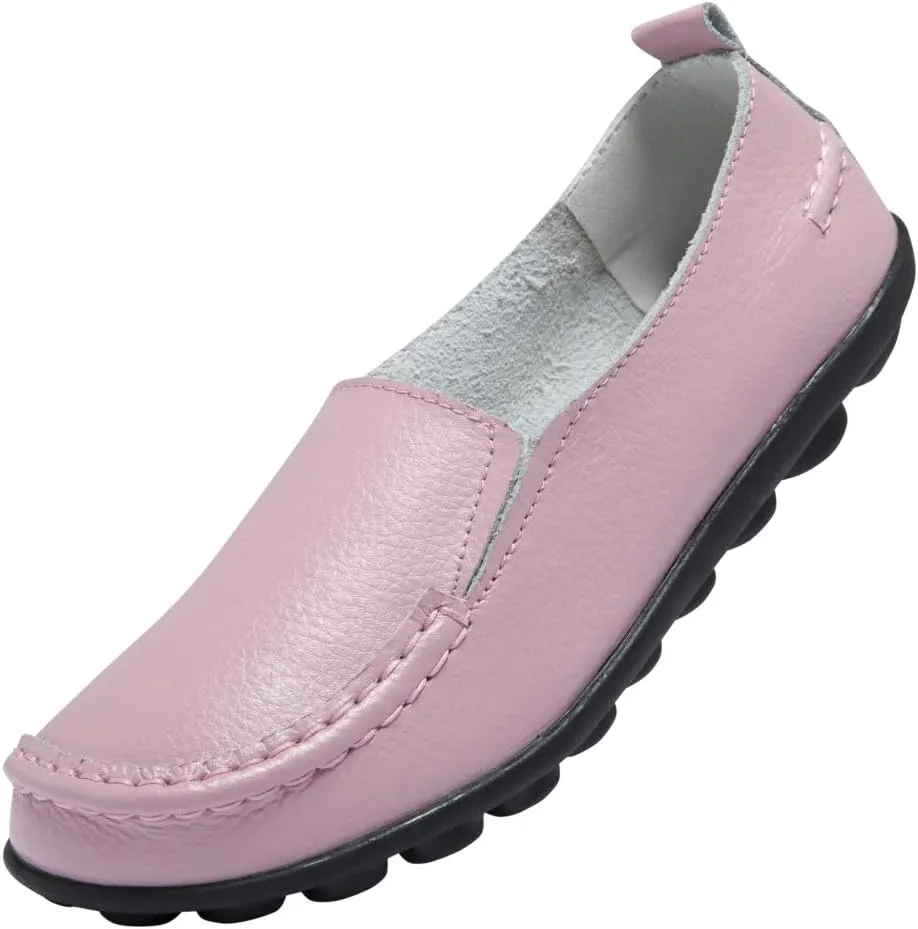 Women's Leather Loafers Comfortable Flat Shoes