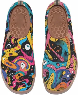 Women's Slip On Art Travel Shoes Lightweight Knit Sneaker Comfortable Walking Loafer Flat