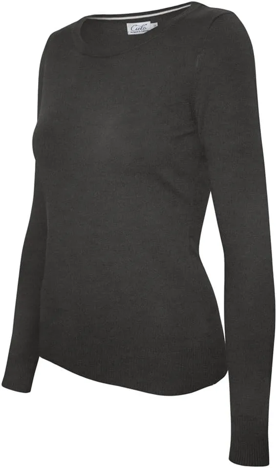 Women's Solid Soft Stretch Pullover Knit Sweater