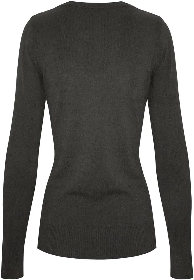 Women's Solid Soft Stretch Pullover Knit Sweater