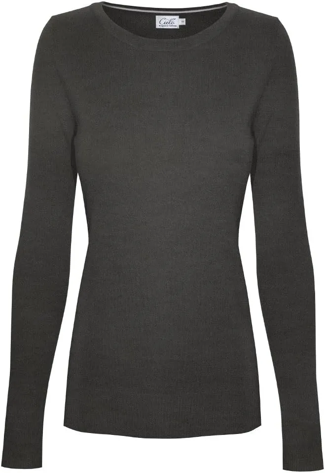 Women's Solid Soft Stretch Pullover Knit Sweater