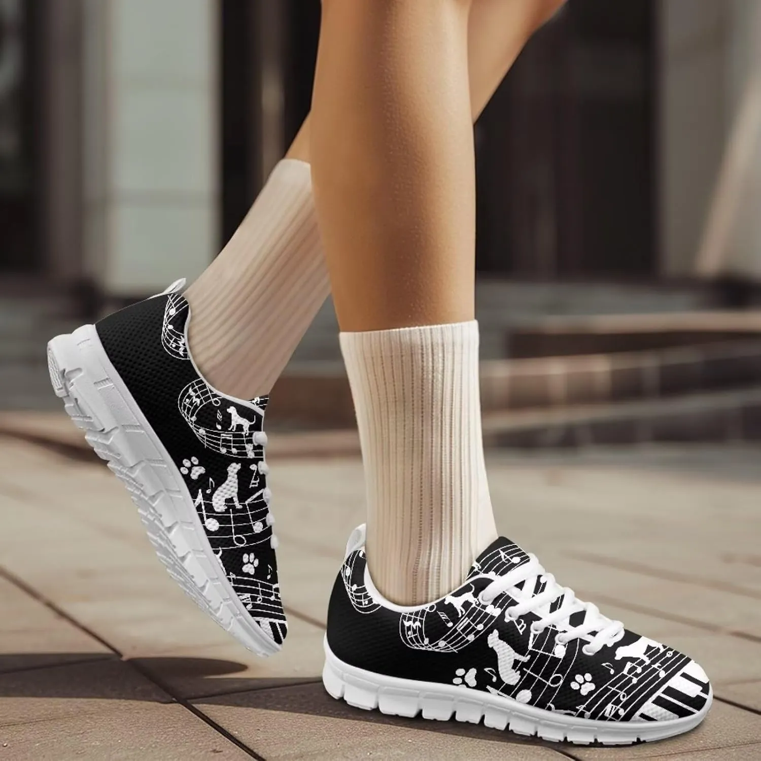 Women's Tennis Workout Sneakers Outdoor Walking Non-Slip Casual Cozy Shoes Lightweight Work Lace-Up Sneaker for Womens US 5-12