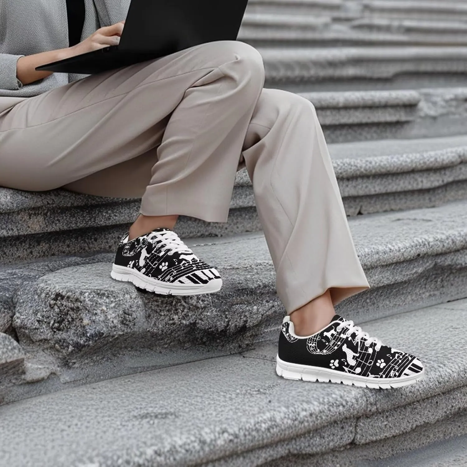 Women's Tennis Workout Sneakers Outdoor Walking Non-Slip Casual Cozy Shoes Lightweight Work Lace-Up Sneaker for Womens US 5-12