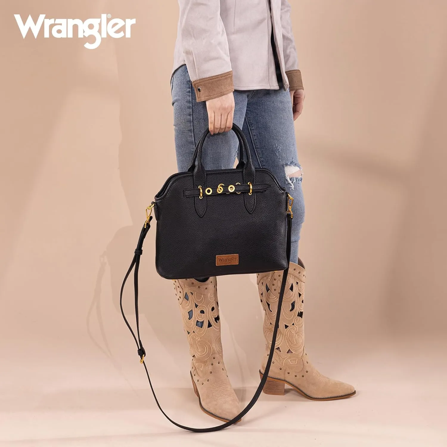 Wrangler Tote Bags for Women Medium Crossbody Purse for Ladies Soft Designer Top-handle Handbags