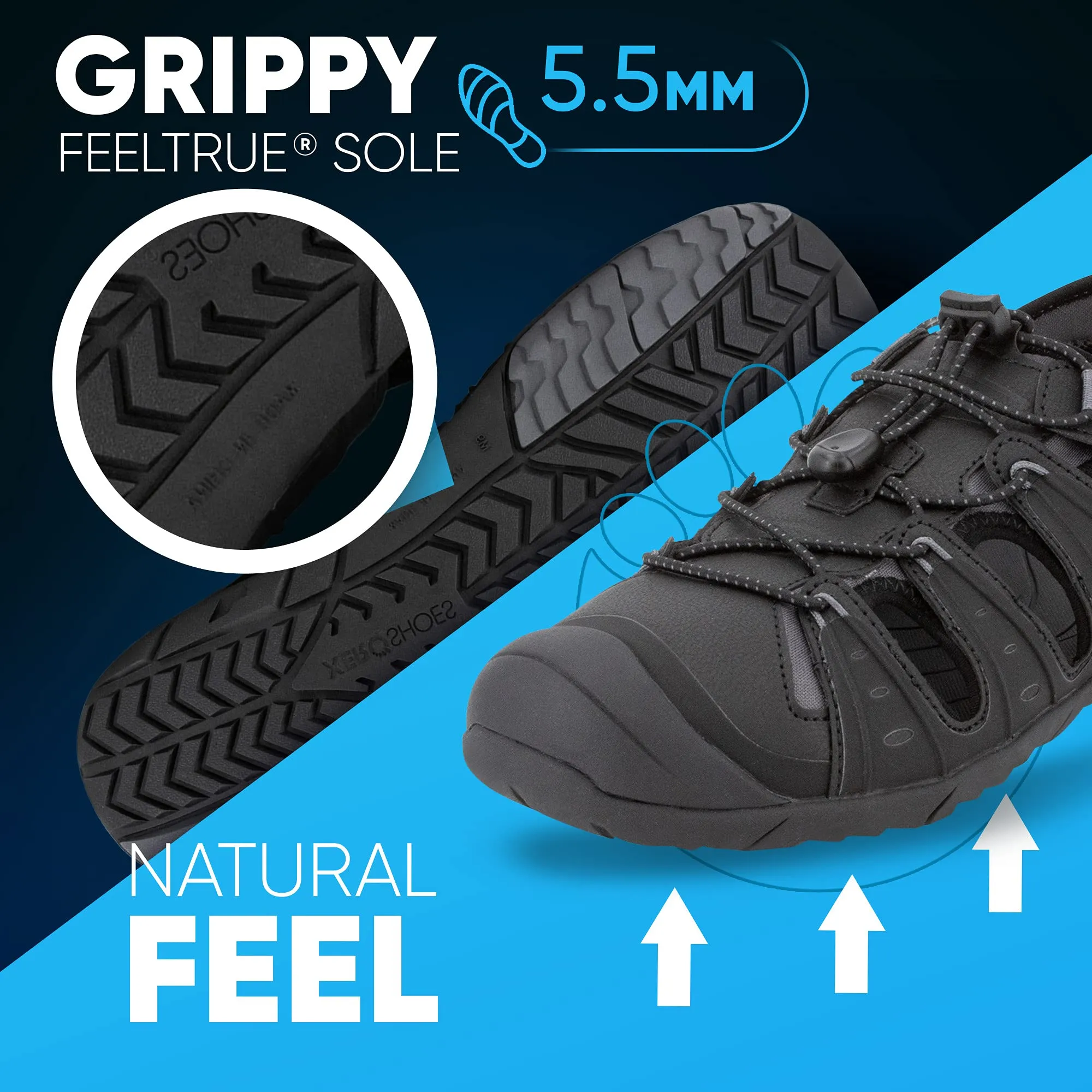 Xero Shoes Colorado - Men's Lightweight Shoe Sandal for Trails, Water. Barefoot-inspried, Minimalist, Zero Drop 9.5 Black