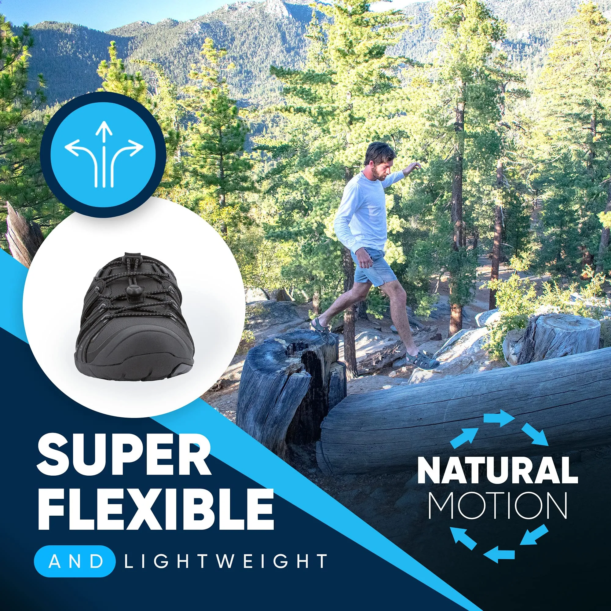 Xero Shoes Colorado - Men's Lightweight Shoe Sandal for Trails, Water. Barefoot-inspried, Minimalist, Zero Drop 9.5 Black