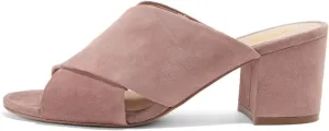XYD Women Casual Block Heel Cross Strap Open Toe Slip On Mule Slide Sandal Slippers