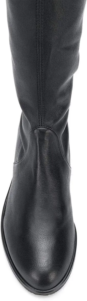YDN Women Classic Thigh High Closed Round Toe Boots Trendy Low Chunky Heels Over The Knee Party Dress Pumps Suede Shoes