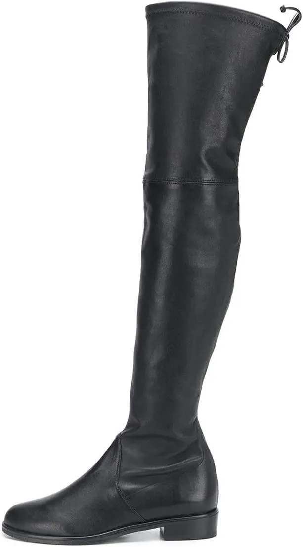 YDN Women Classic Thigh High Closed Round Toe Boots Trendy Low Chunky Heels Over The Knee Party Dress Pumps Suede Shoes