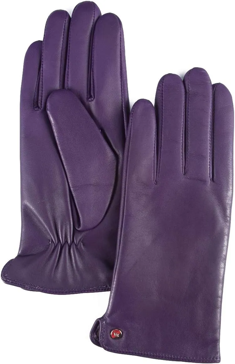 YISEVEN Women's Winter Dress Leather Gloves Touchscreen Wool Lined Flat Design