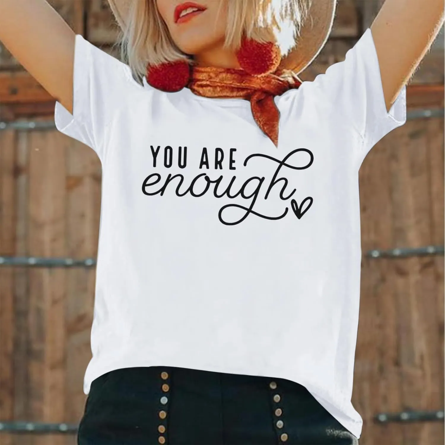 You are Enough Dear Person Behind Me Shirt Women Mental Health Matters Inspirational Tshirts Positive Tees Tops