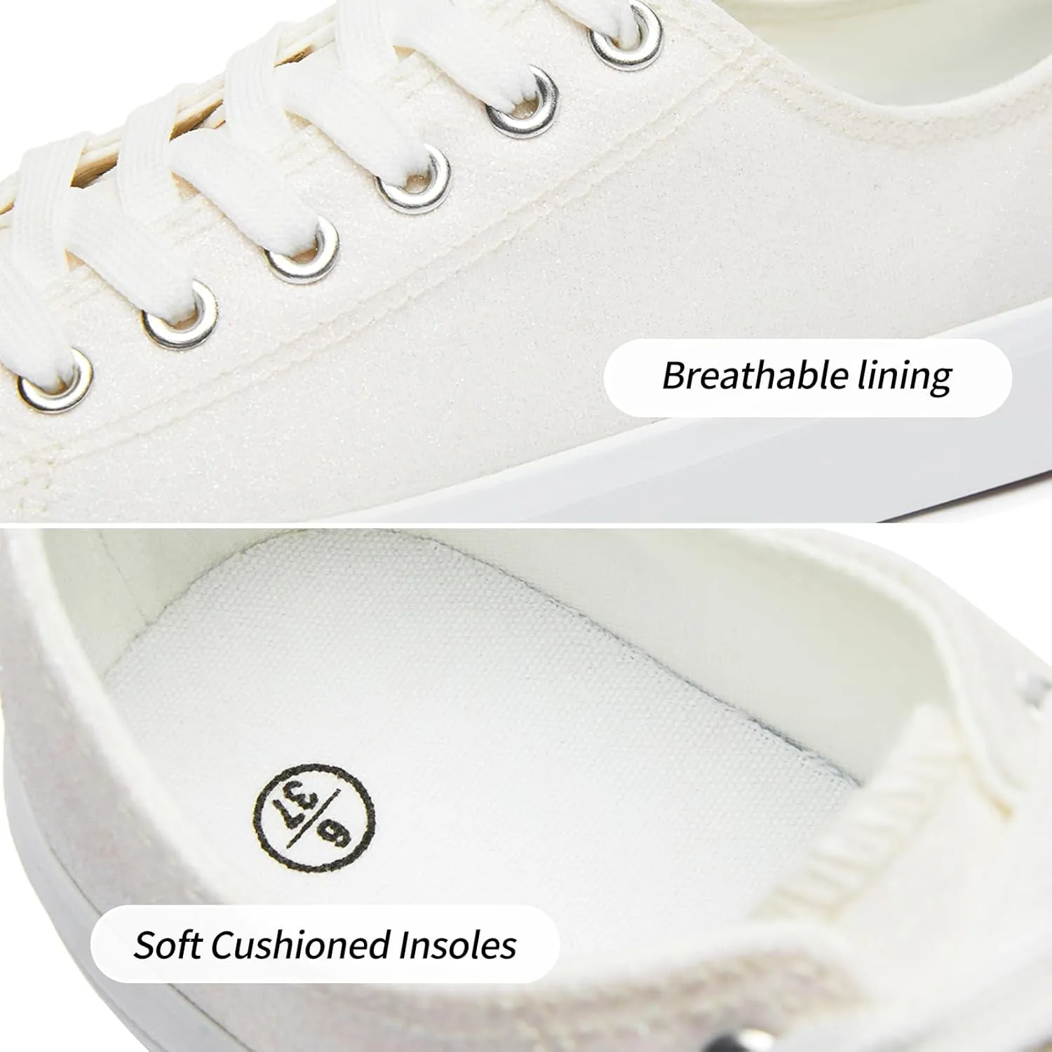 ZGR Women's Canvas Low Top Sneaker Lace-up Classic Casual Shoes for Women