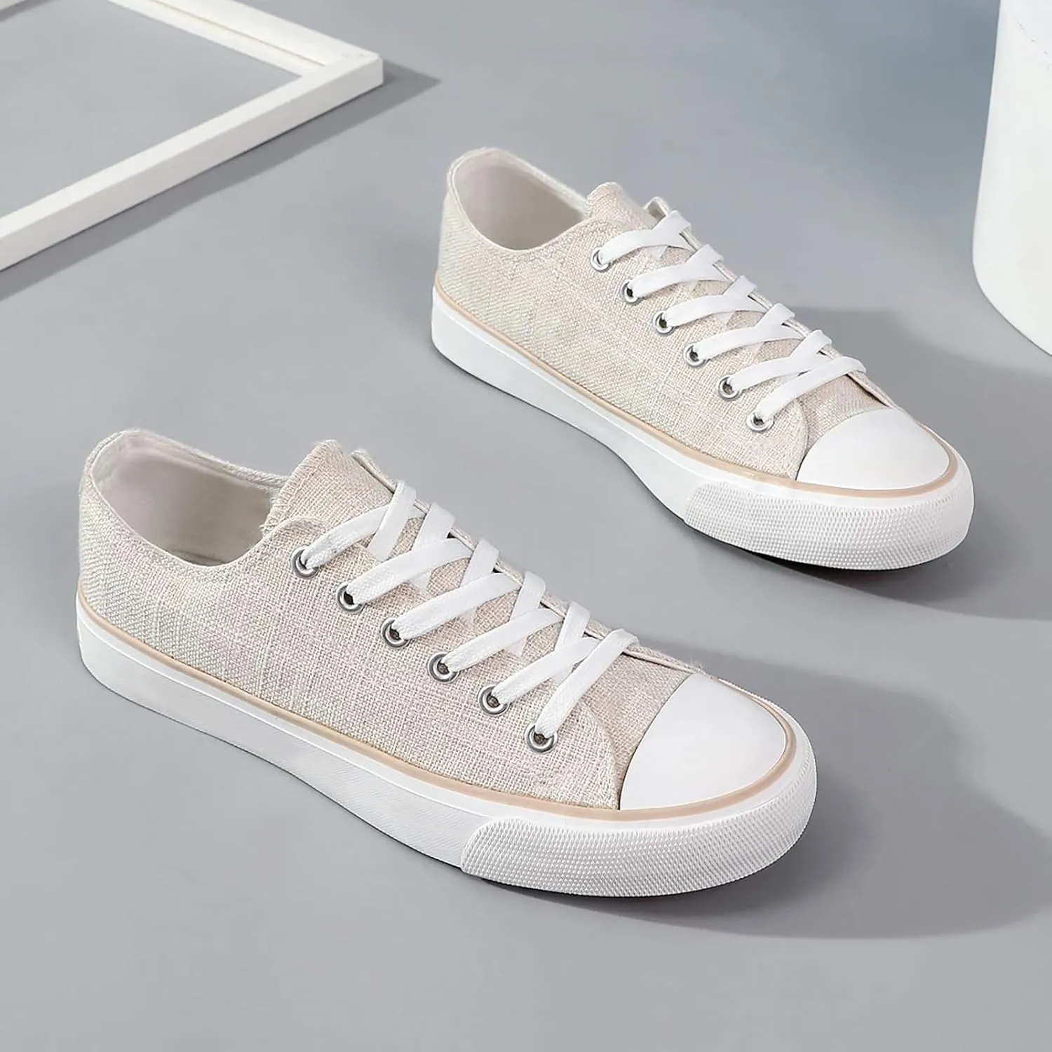 ZGR Women's Canvas Low Top Sneaker Lace-up Classic Casual Shoes for Women
