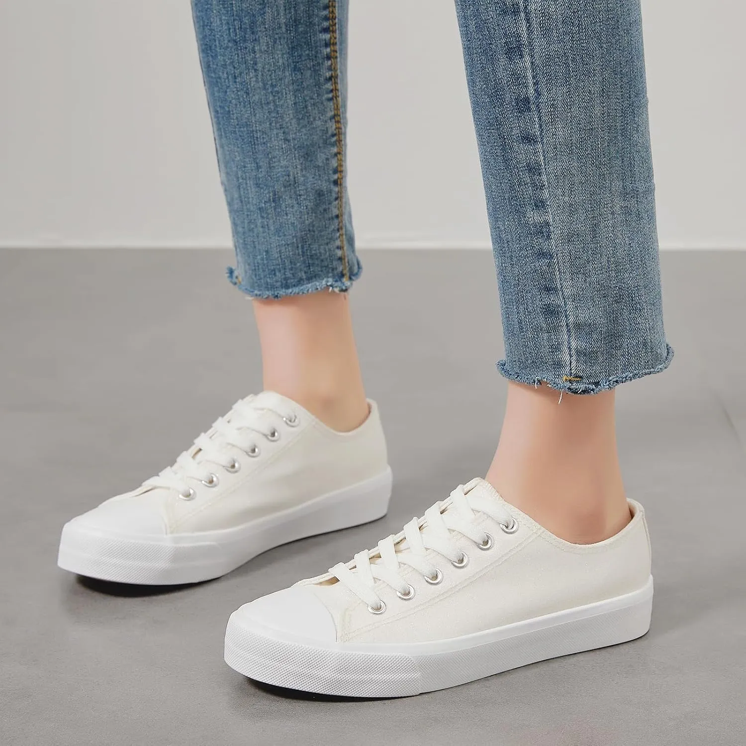 ZGR Women's Canvas Low Top Sneaker Lace-up Classic Casual Shoes for Women