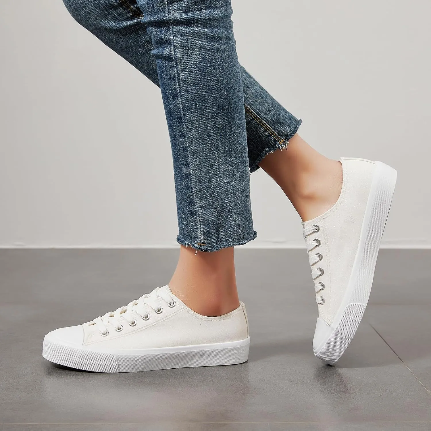 ZGR Women's Canvas Low Top Sneaker Lace-up Classic Casual Shoes for Women